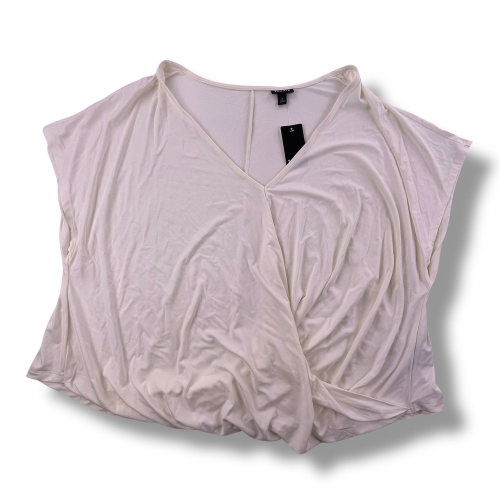 Torrid White Surplice Wrap Front V-Neck Dolman Sleeve Blouse Top Plus Size 2 NEW